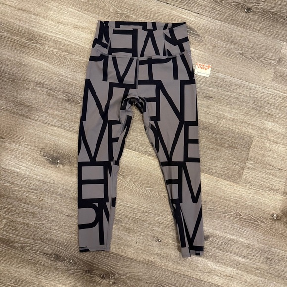 Free Movement Women’s Gray and Black Leggings Never Better Logo Leggings - Picture 1 of 5